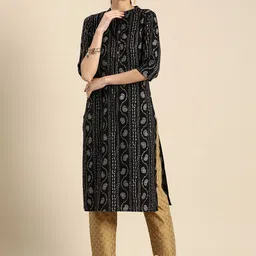 Anouk Ethnic Motifs Printed Straight Kurta image 3
