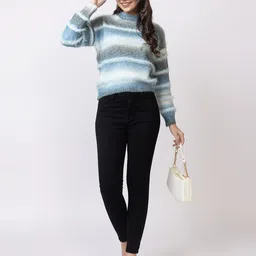 GFO Women Striped Pullover Sweaters image 3