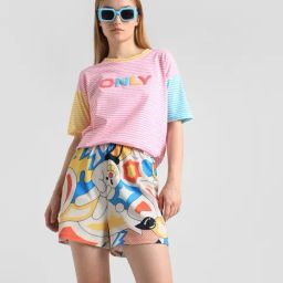 Only Multicolor Cotton Printed Shorts-picture-38