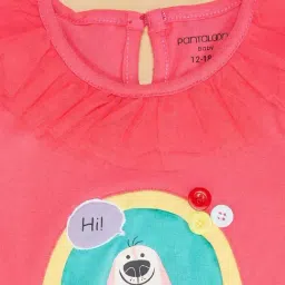 Pantaloons Baby Pink & Blue Cotton Printed Full Sleeves T-Shirt image 2