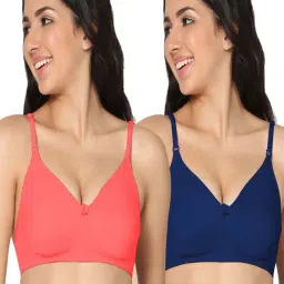 IN CARE Red & Blue Cotton T-Shirt Bras - Pack Of 2-picture-16