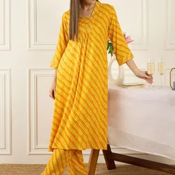 Indo Era Floral Printed Thread Work Pure Cotton Kurta With Palazzos-picture-15