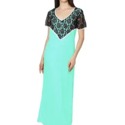 PATRORNA Light Green Lace Nighty-picture-11
