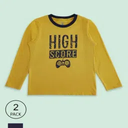 Pantaloons Baby Kids Yellow & Blue Cotton Printed Full Sleeves T-Shirt-picture-19