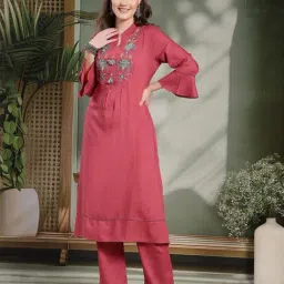 Nayam by Lakshita Pink Embroidered Kurta & Pants Set-picture-12