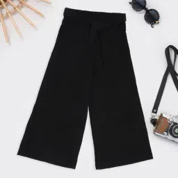 Pantaloons Junior Girls Black Textured Trousers-picture-39