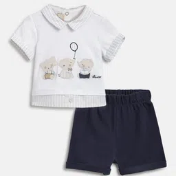 Chicco Boys Embroidered Polo Collar Shirt With Shorts-picture-32