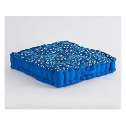 SKANDA FAB Set of 4 Blue Cotton Animal Print Floor Cushion image 3