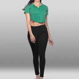 Lyra Black & Indigo Cotton Jeggings - Pack Of 2 image 5