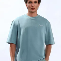 Hubberholme Round Neck Drop-Shoulder Sleeves Cotton Oversized T-shirt-picture-47