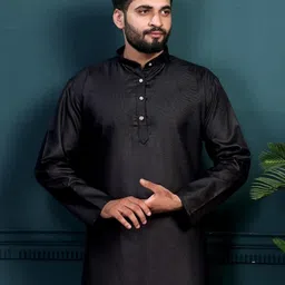 AWM Men Cotton Solid Straight Kurta image 4