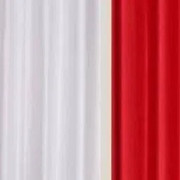 BELLA TRUE White & Red 4 Pieces Door Curtains image 2