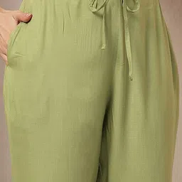 House Of Zelena Women Pleated Sequinned Kurta with Trousers & With Dupatta image 2