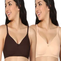 IN CARE Brown & Beige Cotton T-Shirt Bras - Pack Of 2 image 1