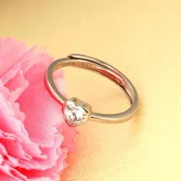 GIVA 92.5 Sterling Silver Heart Ring for Women-image-37