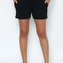 Allen Solly Black Cotton Mid Rise Shorts-picture-21