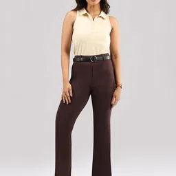 Blissclub Women Flared High-Rise Trouser-image-60