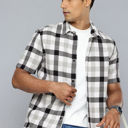 Flying Machine Opaque Checked Pure Cotton Casual Shirt-picture-37