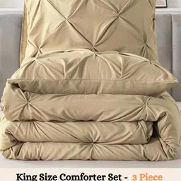 THE WHITE MOSS Taupe Geometric 160 TC Pure Cotton King Bedsheet Set 2.54 m x 2.28 m image 4