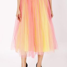 JAKANARY Double-Layered Flared Knee-Length Skirt-picture-12