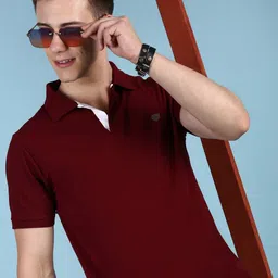 Lux Cozi Men Solid Polo Collar Cotton T-shirt image 4