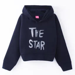 Wingsfield Full Sleeves Typography Printed Hooded Sweatshirt - Blue-picture-14