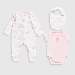 mothercare Girls Pack Of 3 Pure Cotton Baby Apparel Gift Set-picture-27