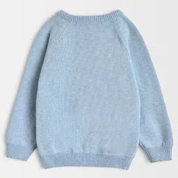 Mi Arcus Cotton Full Sleeves Peanuts Featuring Snoopy & Text Designed Striped Sweater - Blue image 3