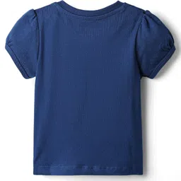 Babyhug Cotton Knit Half Sleeves Night Suit With Dino Print - Navy Blue image 3