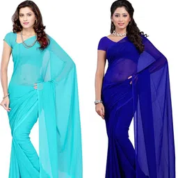 FANCYNINE Poly Georgette Saree image 2