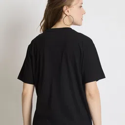 IVOC Women Typography Printed Raw Edge T-shirt image 4