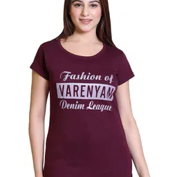 Varenyam Women Typography Printed Round Neck t shirt-picture-18