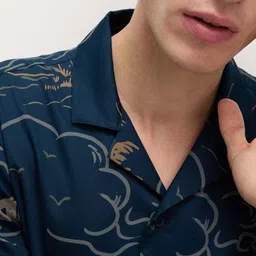 Marks & Spencer Men Conversational Printed Cuban Collar Pure Cotton Casual Shirt image 3