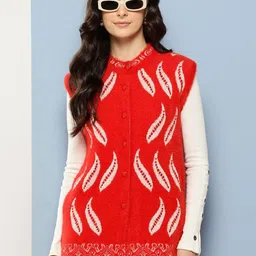 The Roadster Lifestyle Co Embellished Woolen Cardigan Sweater image 5