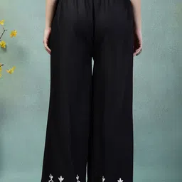 Moda Rapido Women Embroidered Ethnic Palazzos With Scalloped Hem image 2