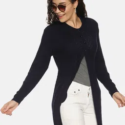 SZN Women Self Design Longline Shrug-picture-31