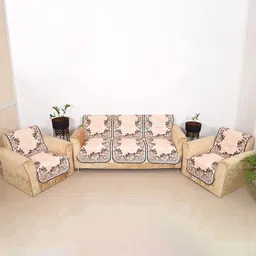 Aura Beige Polyester Sofa Cover-image-35