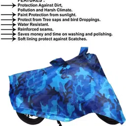 Auto Pearl Polyester Waterproof Two Wheeler Cover for Mahindra Centuro NXT,(Ocean Blue) image 4