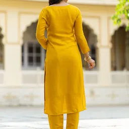 TWINS LADY Floral Yoke Design Sequinned Straight Kurta with Trousers & Dupatta image 4