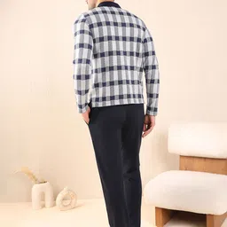 Sweet Dreams Men Checked Polo Collar Night Suit image 5