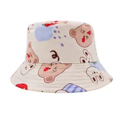 JENNA Unisex Kids Beige Self Design Sun Hat-picture-21