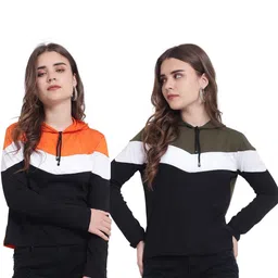 DEEPMAYRA COLLECTION Women 2 Colourblocked V-Neck T-shirt-image-37