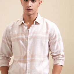 HIGHLANDER Men Spread Collar Checked Slim Fit Casual Shirt-picture-12