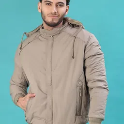 V-Mart Men Hooded Solid Bomber Jacket-picture-38