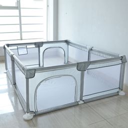 fab n funky Smart Folding & Portable with Safety Lock Playpen with Play Gate Fence- Light Grey-picture-46