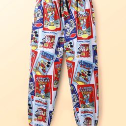 Ollington St. Disney Terry Knit Full Length Track Pants With Mickey Mouse Graphics - Red & White-image-68