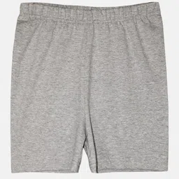 Kiddopanti Pack Of 3 Solid Cycling Shorts - Grey Melange image 3