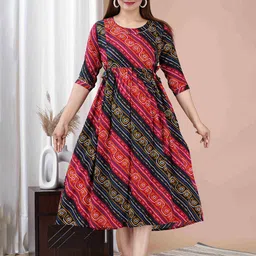 FACON GRAVIDA Ethnic Motifs Print A-Line Midi Dress image 4