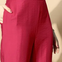 Anouk Rustic Floral Yoke Design Thread Work Straight Kurta With Trousers image 3