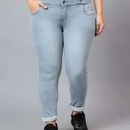 Nifty Women Plus Size Skinny Fit High-Rise Light Fade Stretchable Jeans-picture-32